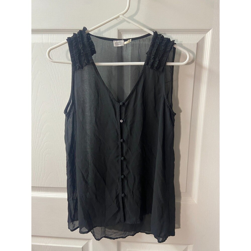 Charming Charlie Women's Black Sleeveless Blouse Size Small (#L200)